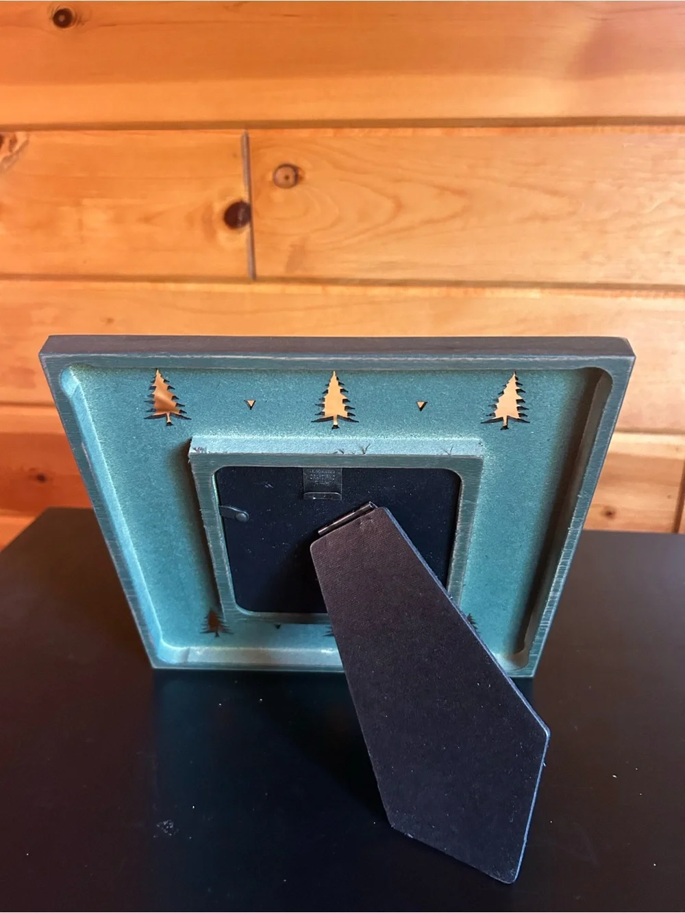 Forest Green Wood Picture Frame with Tree 🌲🌲🌲Cutouts